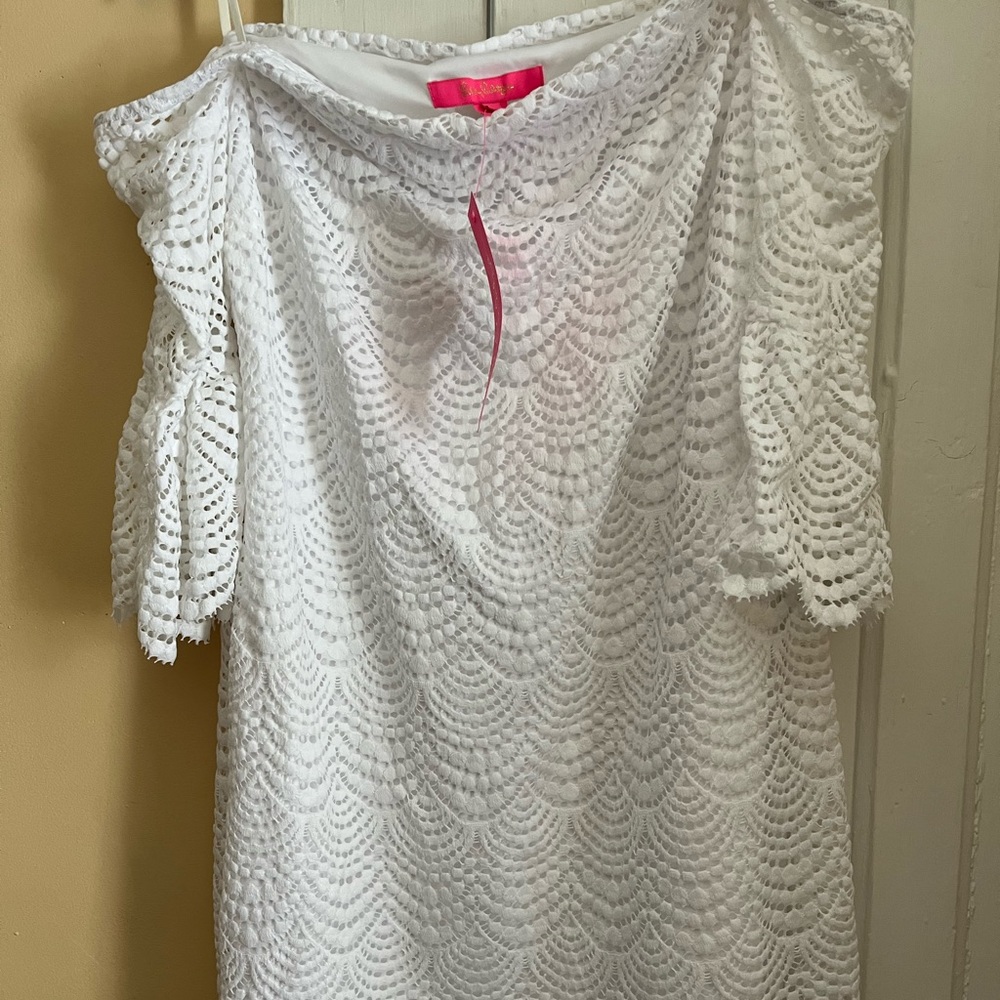 Lilly Pulitzer sz L NWT White Lexa off the shoulder dress